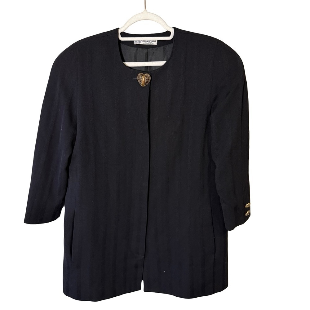 Dal Mara Vintage 80s 90s Black Women's Jacket Size 12 Heart Minimalist Office